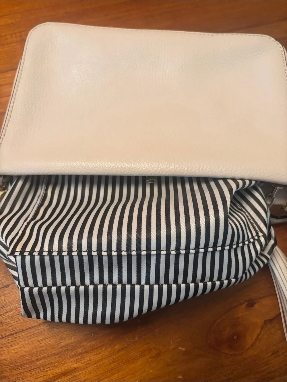 kate spade Cream Pebbled Leather Crossbody with Tassel